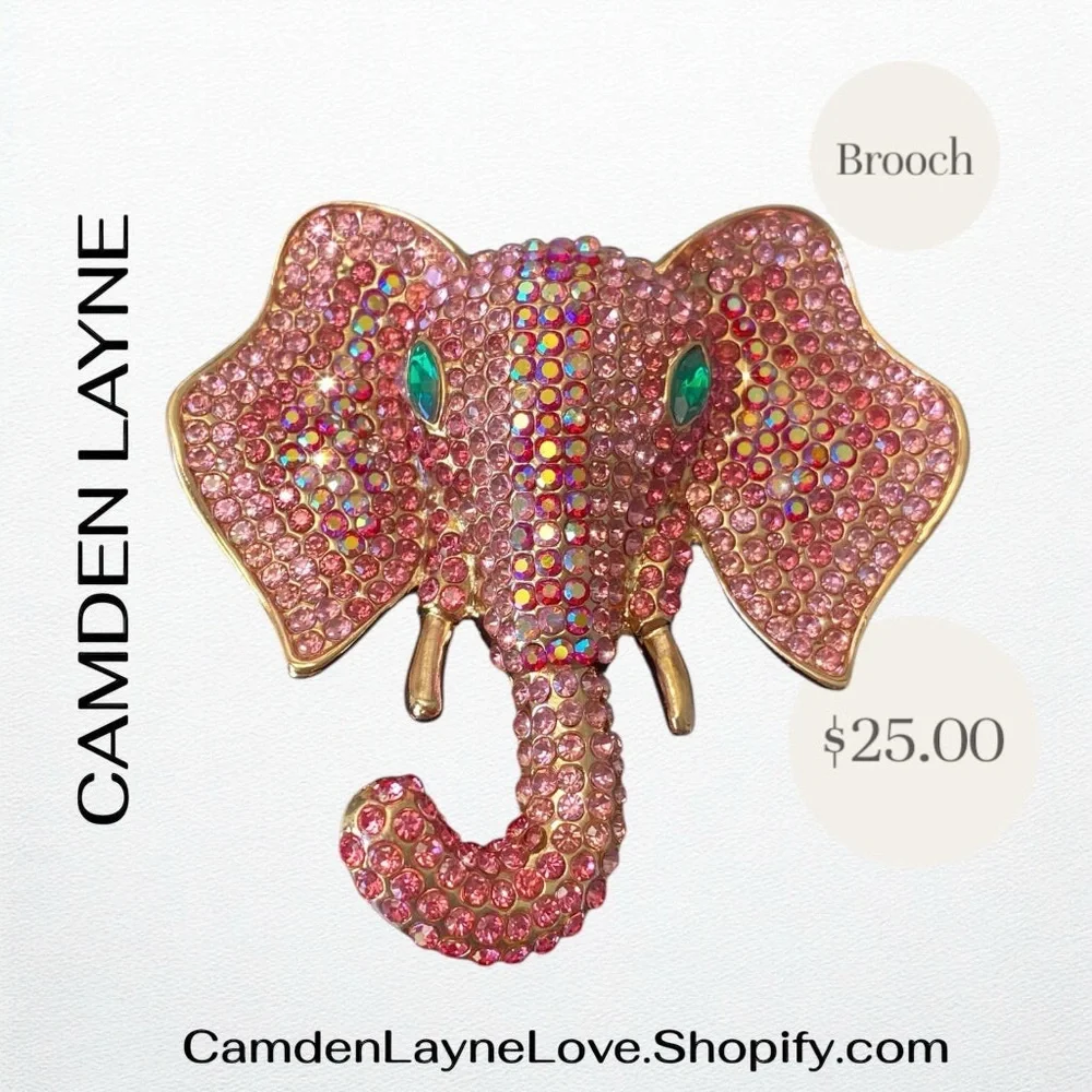 Camden Layne Pink Elephant Brooch